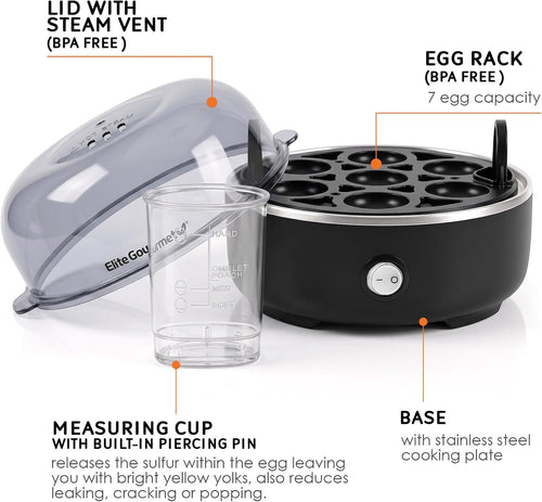 Elite Gourmet™ 7-Egg Automatic Egg Cooker