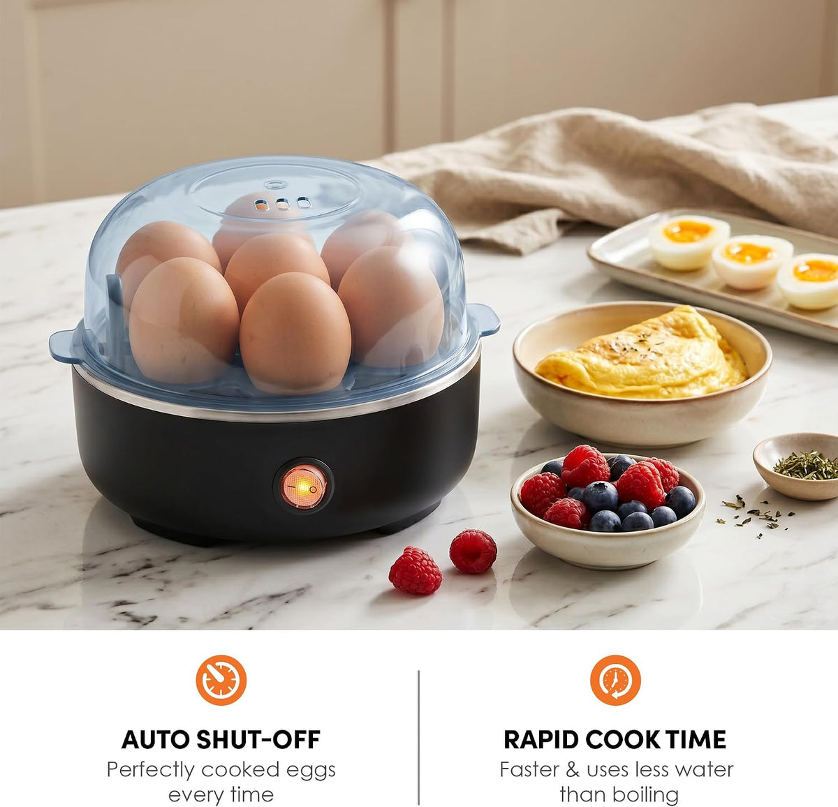 Elite Gourmet™ 7-Egg Automatic Egg Cooker