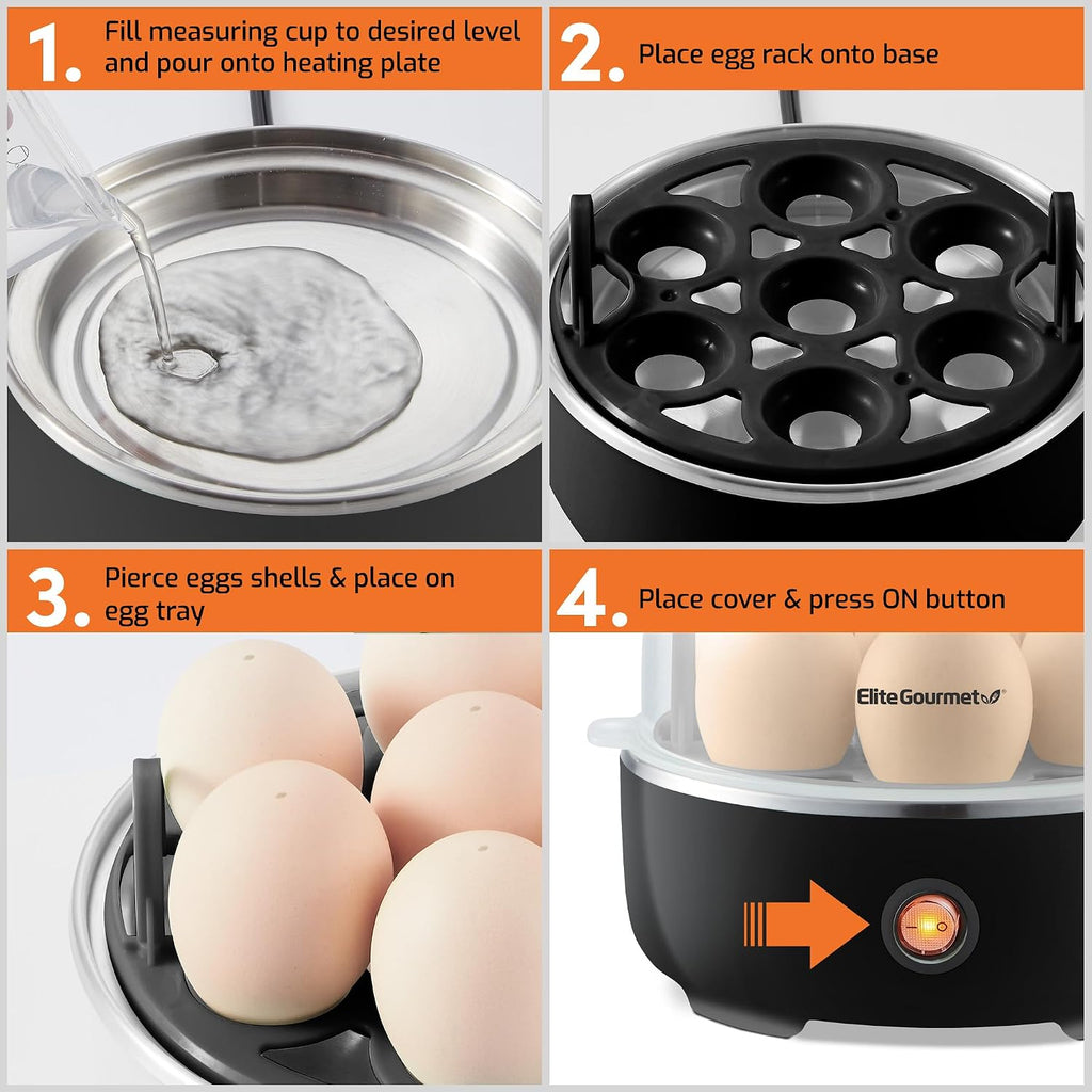 Elite Gourmet™ 7-Egg Automatic Egg Cooker